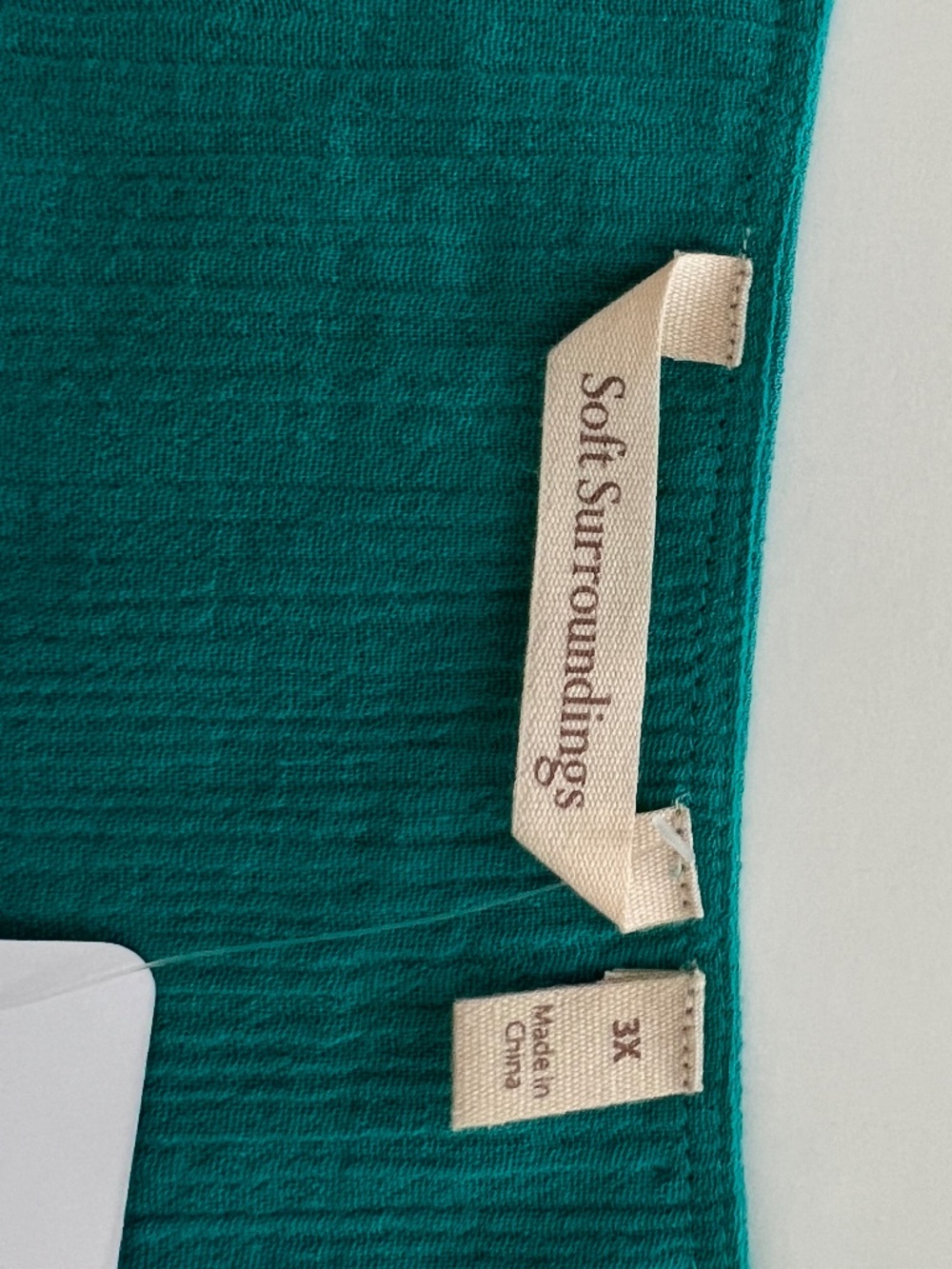 Soft Surroundings Womens Touquise /Teal Gauze Tunic Kimono Sleeve Blouse New 3X - Picture 9 of 11